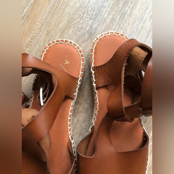 Anthropologie Leather Brown Sandals | Clio Gladiator Espadrilles | 38 EU 7.5 US - Picture 13 of 16